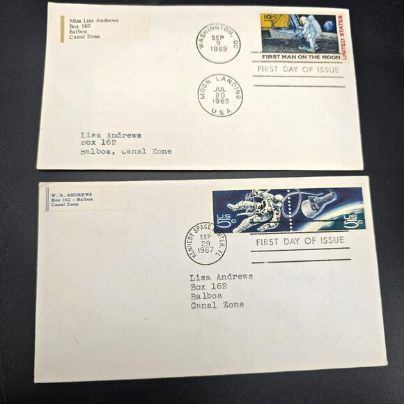 Moon Landing First Day Of Issue Envelopes With Stamps & Postmarks 67 69 LI3037 - Picture 1 of 5